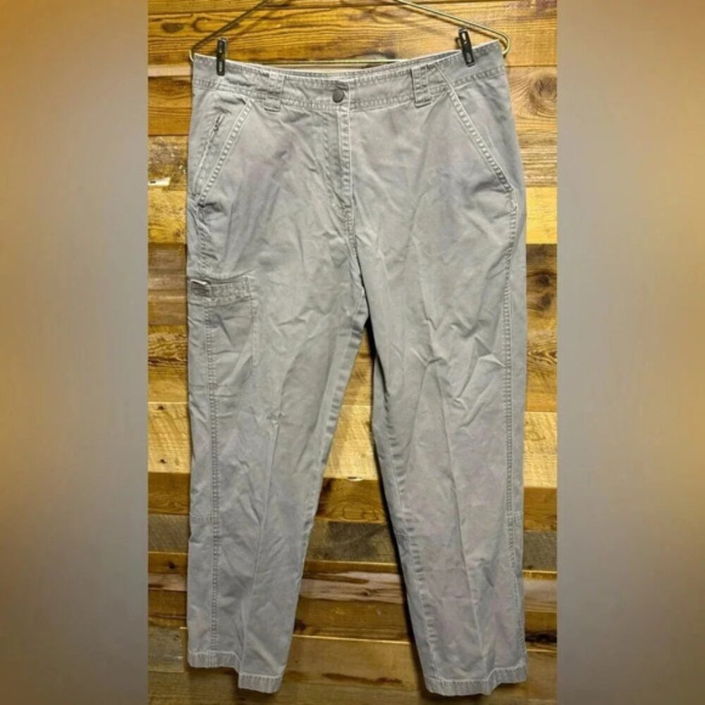 L.L. Bean khaki stretch cargo pocket army  green tan US10P preppy comfort street